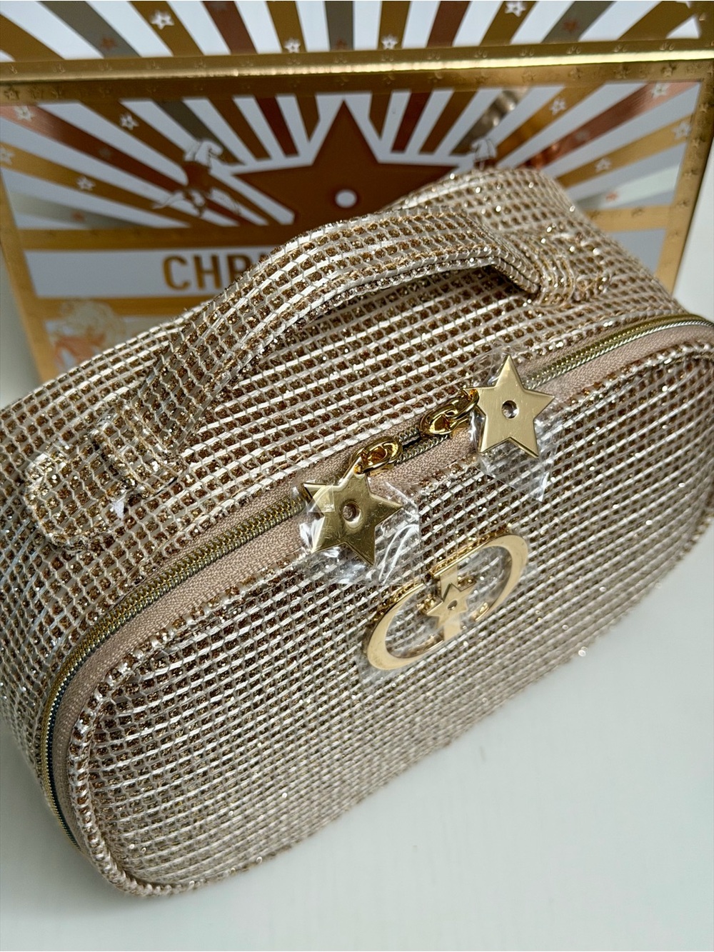 Woven Metallic Gold Top-Handle Women’s Bag - Picture 2 of 6